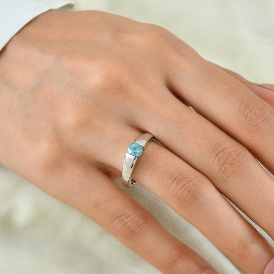 EVER TRUE AA Blauer Zirkon Ring Reine Bronze (Größe 20.00) ca. 1,04 ct