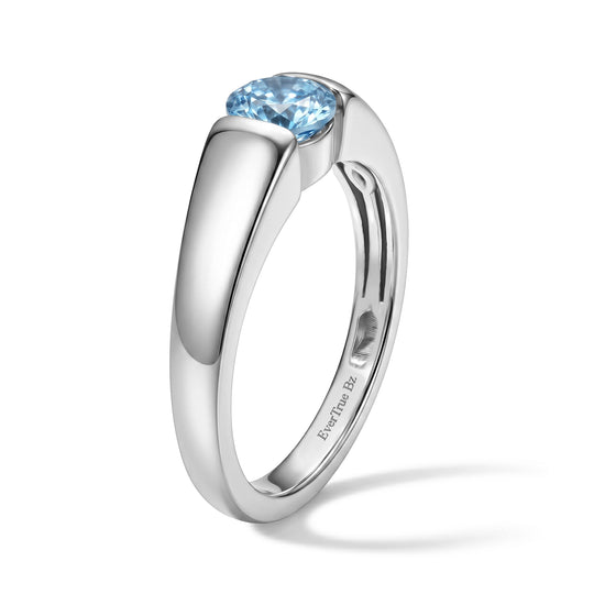 EVER TRUE AA Blauer Zirkon Ring Reine Bronze (Größe 20.00) ca. 1,04 ct