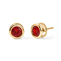 D'Joy Rubin-Feuer-Triplett-Quarz Ohrringe 925 Silber 750 Vergoldet ca. 3,14 ct.