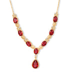 EVER TRUE Rubin-Feuer-Triplett-Quarz Halskette ca. 45 cm 950 Kupfer ca. 14,19 ct.