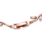 Weißer Zirkonia Armband ca. 20 cm Nickelfreies Messing, Roségoldfarben