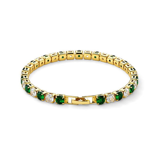 Weißer Zirkonia, Rosa Kristall Armband ca. 19 cm Nickelfreies Messing