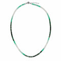 Smaragd Halskette ca. 43 cm + 5 cm extender 925 Silber Rhodiniert ca. 30.00 ct