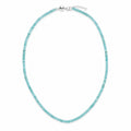 Apatit Halskette ca. 43 cm 925 Silber Rhodiniert ca. 62,00 ct.