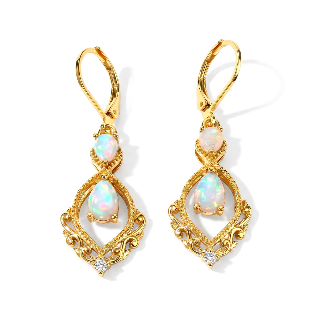 EVER TRUE AA Natürlicher, äthiopischer Welo Opal Ohrringe 950 Kupfer ca. 1.74 ct