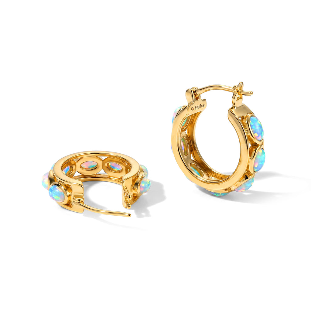 EVER TRUE AA Natürlicher, äthiopischer Welo Opal Ohrringe 950 Kupfer ca. 2,44 ct.