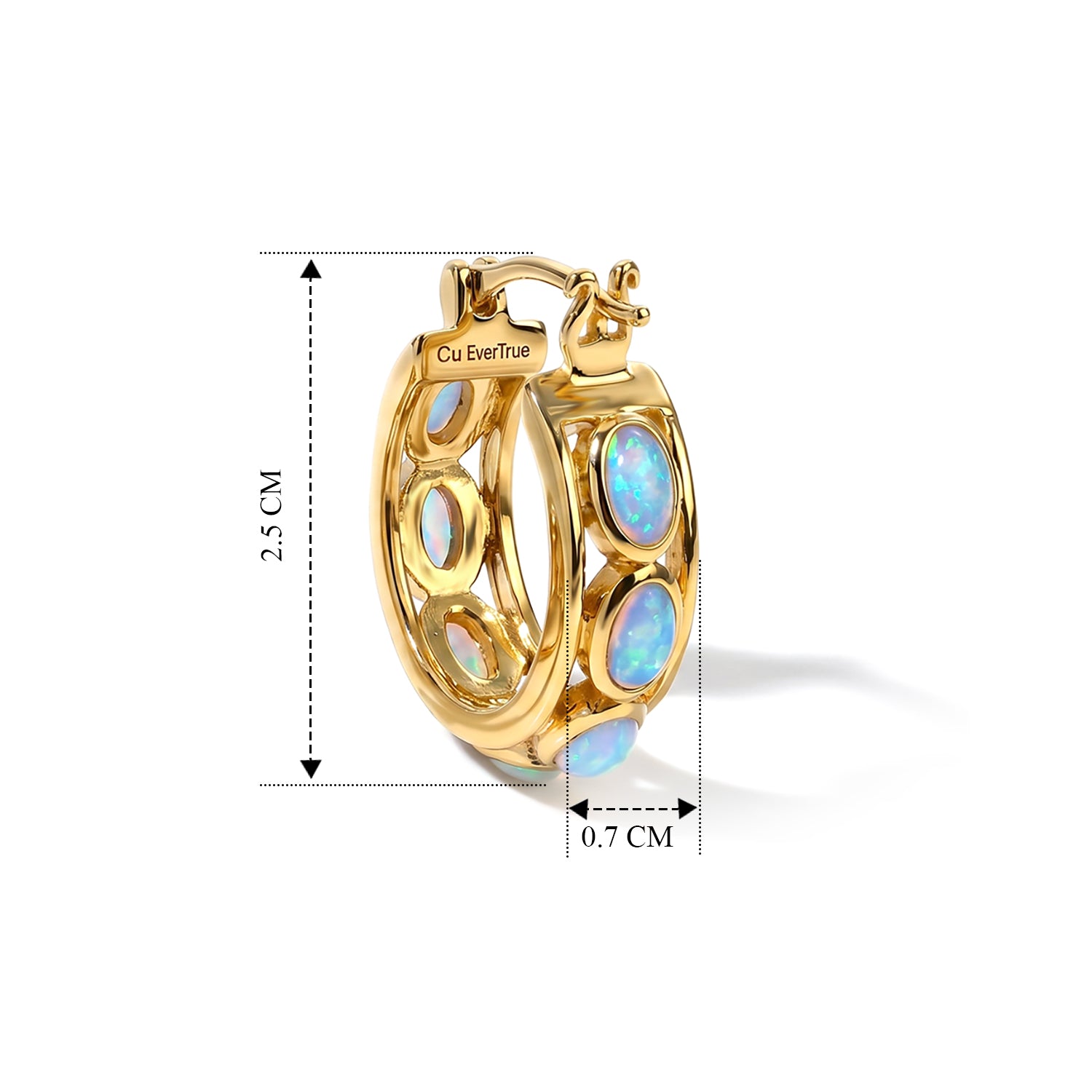 EVER TRUE AA Natürlicher, äthiopischer Welo Opal Ohrringe 950 Kupfer ca. 2,44 ct.