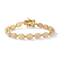 D'Joy AA Natürlicher, äthiopischer Welo Opal Armband ca. 18 cm 925 Silber 750 Gelbgold vermeil ca. 14,37 ct.