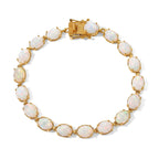 D'Joy AA Natürlicher, äthiopischer Welo Opal Armband ca. 19 cm 925 Silber 750 Gelbgold vermeil ca. 15,27 ct.