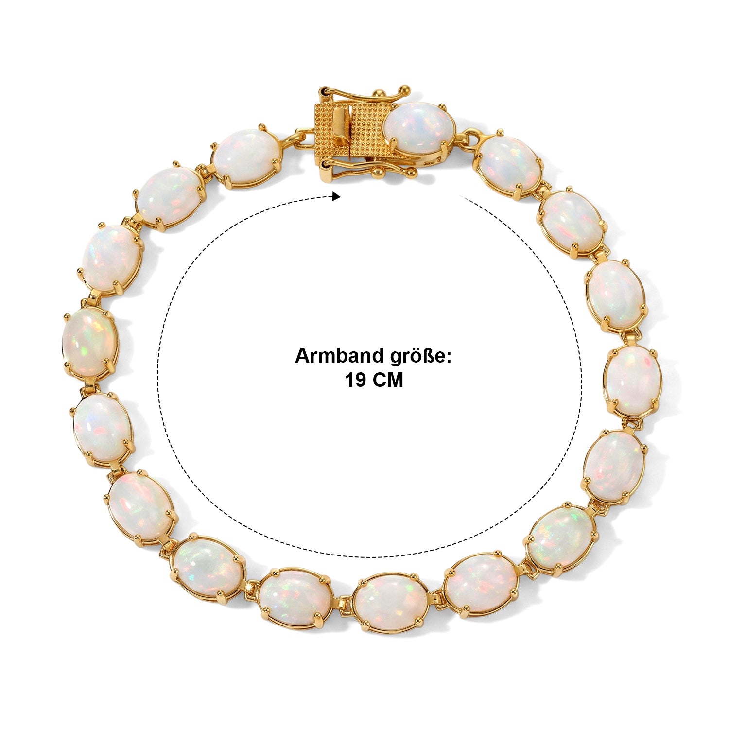 D'Joy AA Natürlicher, äthiopischer Welo Opal Armband ca. 19 cm 925 Silber 750 Gelbgold vermeil ca. 15,27 ct.