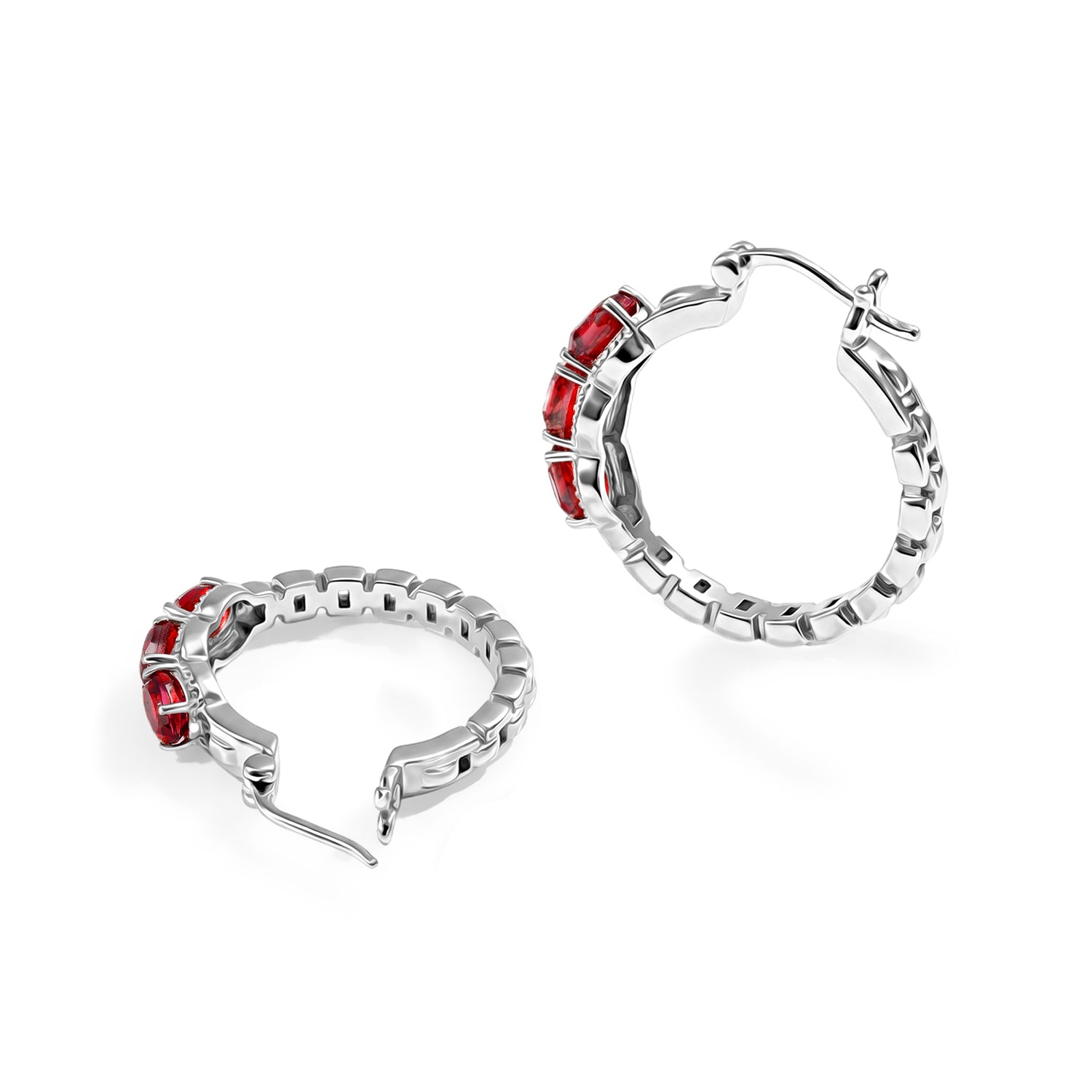 EVER TRUE Rubin-Feuer-Triplett-Quarz Ohrringe 316L Edelstahl ca. 3,35 ct.