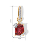 D'Joy Lab Grown Padparadscha-Saphir, Weißer Zirkon Ohrringe 925 Silber Rhodiniert und 750 Gelbgold Vermeil ca. 7,02 ct.