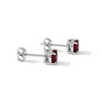 D'Joy Afrikanischer Rubin (Fissure gefüllt) Ohrringe 925 Silber Rhodiniert ca. 1,36 ct.