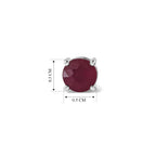 D'Joy Afrikanischer Rubin (Fissure gefüllt) Ohrringe 925 Silber Rhodiniert ca. 1,36 ct.
