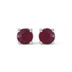 D'Joy Afrikanischer Rubin (Fissure gefüllt) Ohrringe 925 Silber Rhodiniert ca. 1,36 ct.