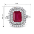 D'Joy Afrikanischer Rubin (Fissure gefüllt), Weißer Zirkon Ring 925 Silber Rhodiniert (Größe 19.00) ca. 4,52 ct