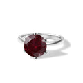 D'Joy Afrikanischer Rubin (Fissure gefüllt) Ring 925 Silber Rhodiniert (Größe 21.00) (10-15 Werktage Lieferzeit) ca. 5.58 ct
