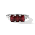 D'Joy Afrikanischer Rubin (Fissure gefüllt), Weißer Zirkon Ring 925 Silber Rhodiniert (Größe 19.00) ca. 2,54 ct