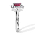 D'Joy Afrikanischer Rubin (Fissure gefüllt), Weißer Zirkon Ring 925 Silber Rhodiniert (Größe 20.00) ca. 1,87 ct