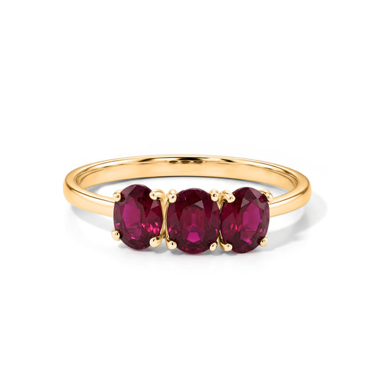 D'Joy Afrikanischer Rubin (Fissure gefüllt) Ring 925 Silber Vergoldet (Größe 18.00) ca. 1,56 ct