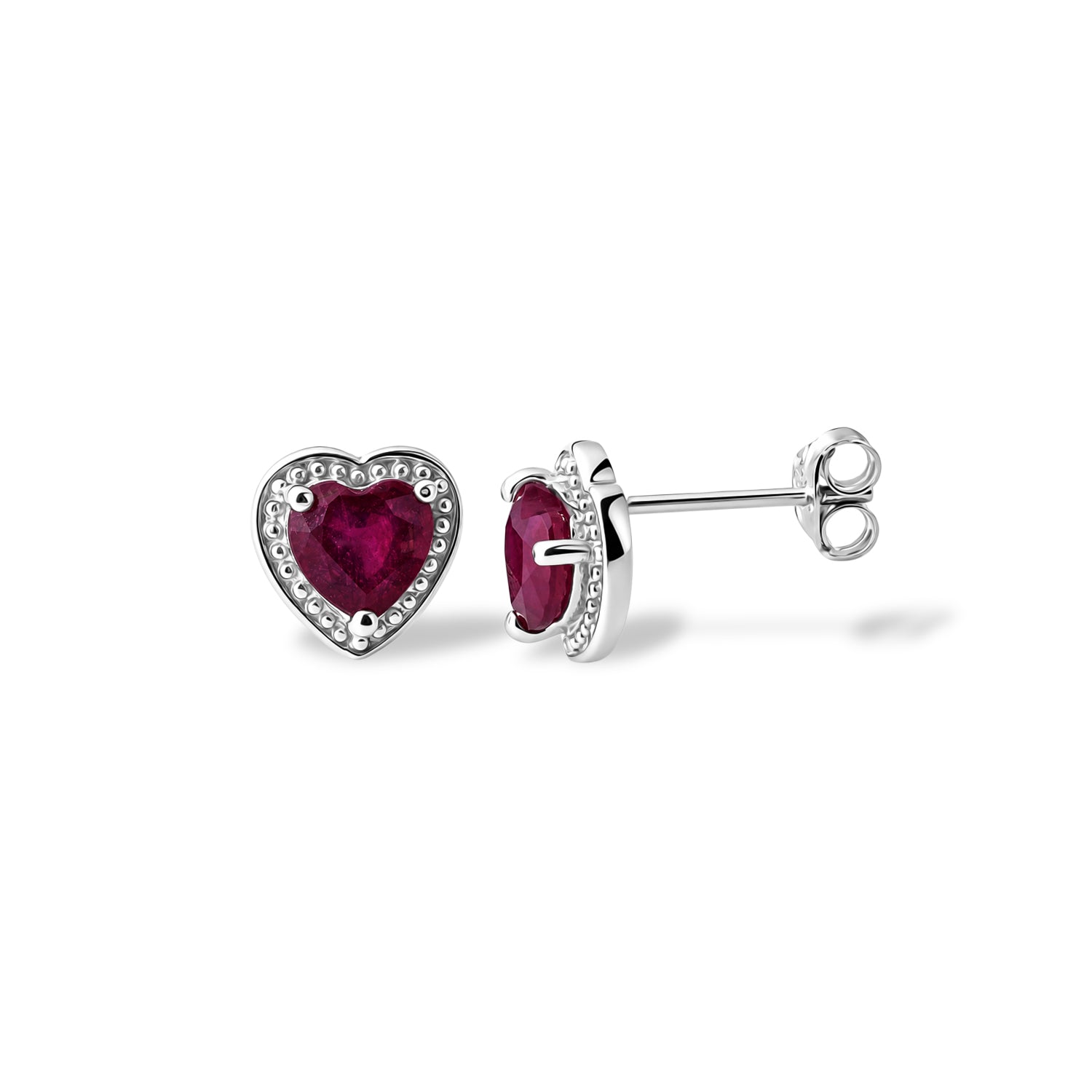 D'Joy Afrikanischer Rubin (Fissure gefüllt) Ohrringe 925 Silber Rhodiniert ca. 2.23 ct