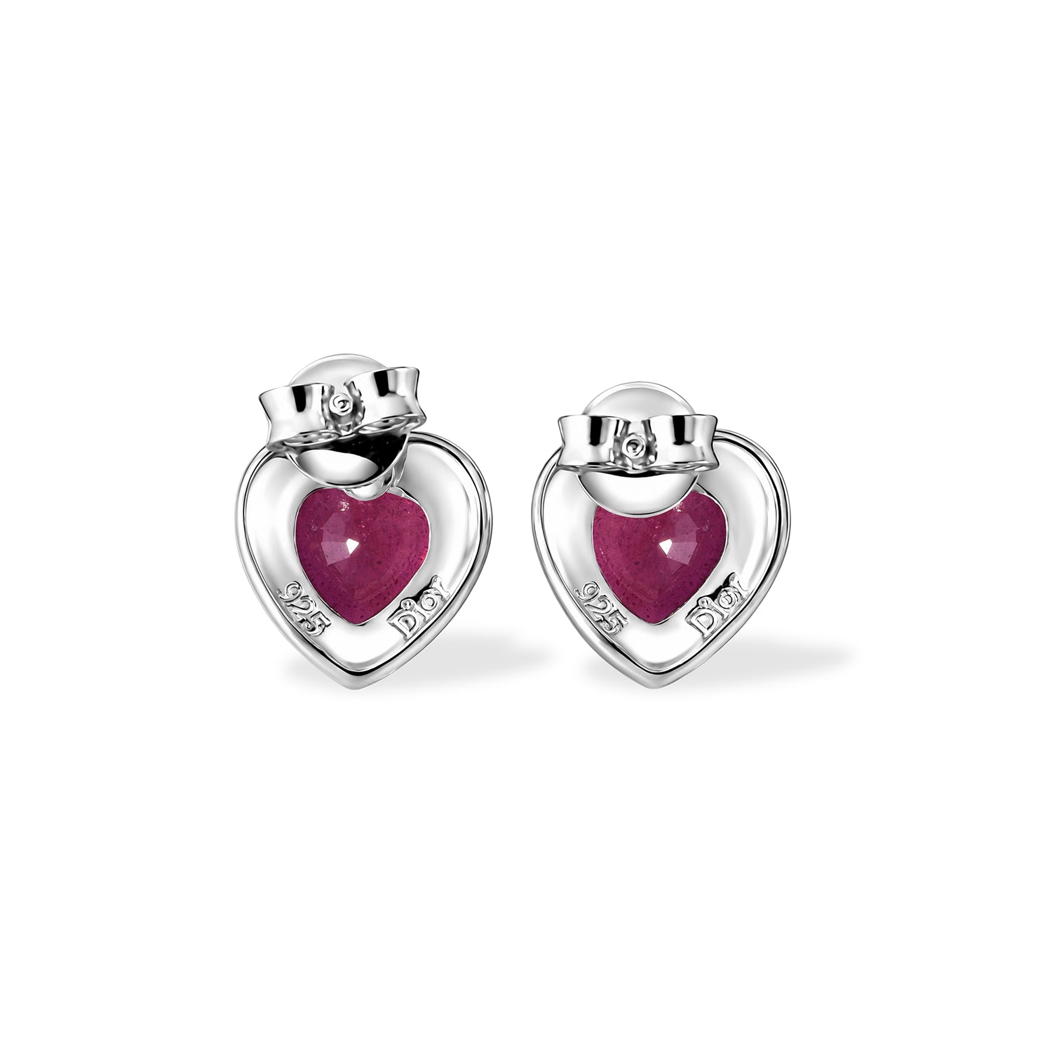 D'Joy Afrikanischer Rubin (Fissure gefüllt) Ohrringe 925 Silber Rhodiniert ca. 2.23 ct