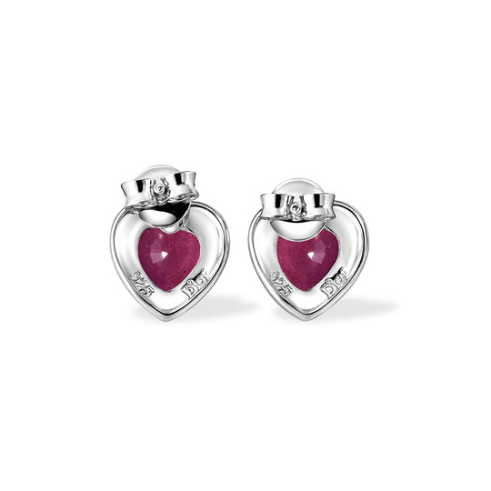 D'Joy Afrikanischer Rubin (Fissure gefüllt) Ohrringe 925 Silber Rhodiniert ca. 2.23 ct