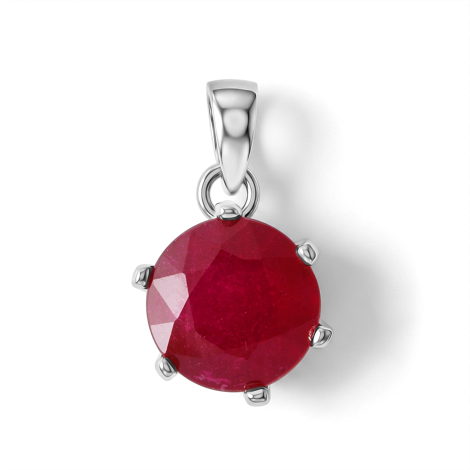 D'Joy Afrikanischer Rubin (Fissure gefüllt) Anhänger 925 Silber Rhodiniert ca. 5.58 ct