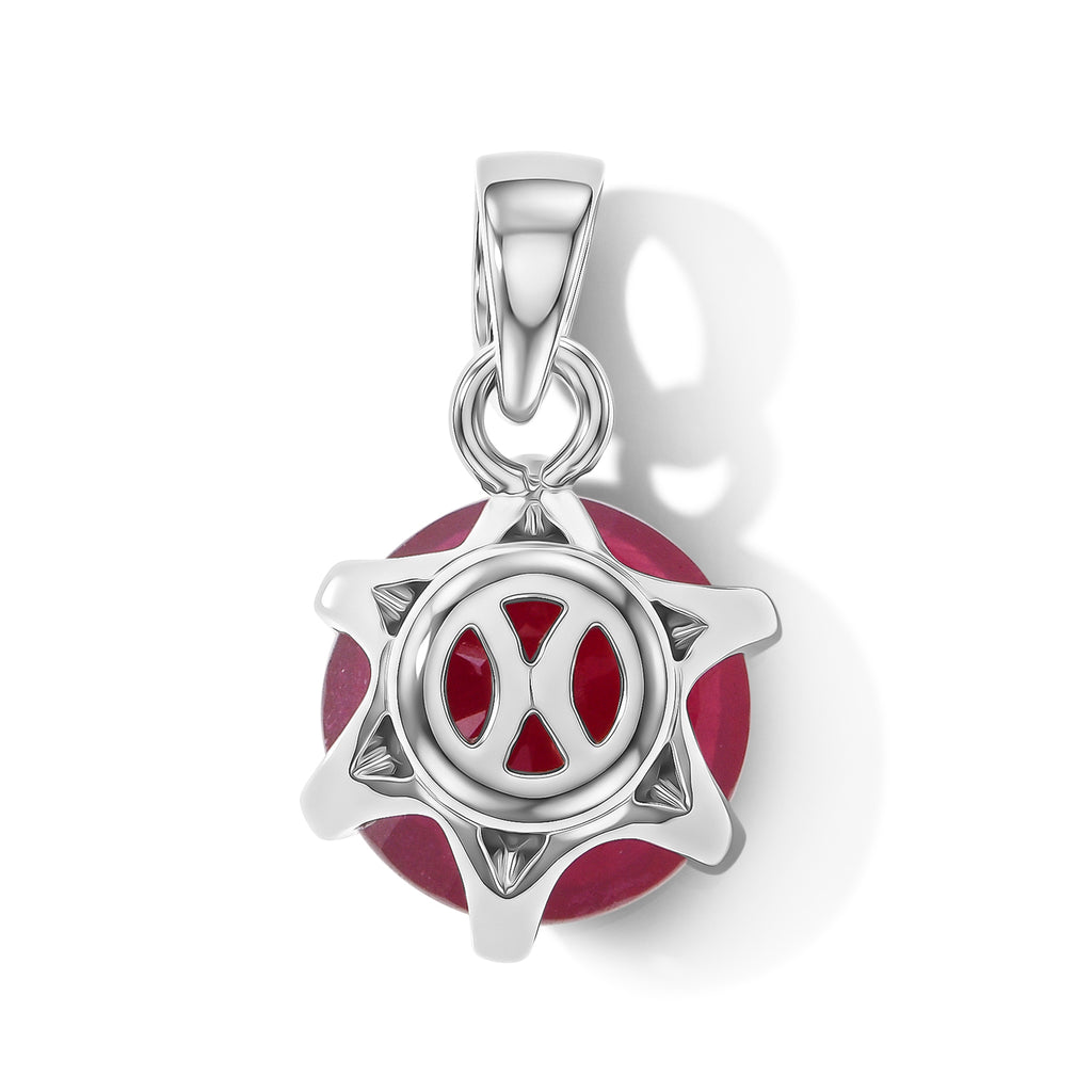 D'Joy Afrikanischer Rubin (Fissure gefüllt) Anhänger 925 Silber Rhodiniert ca. 5.58 ct