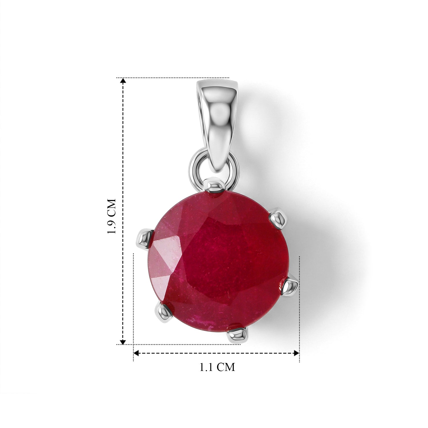 D'Joy Afrikanischer Rubin (Fissure gefüllt) Anhänger 925 Silber Rhodiniert ca. 5.58 ct