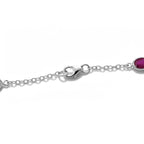 D'Joy Afrikanischer Rubin (Fissure gefüllt) Halskette ca. 50 cm 925 Silber Rhodiniert ca. 9,41 ct.