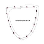 D'Joy Afrikanischer Rubin (Fissure gefüllt) Halskette ca. 50 cm 925 Silber Rhodiniert ca. 9,41 ct.
