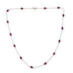 D'Joy Afrikanischer Rubin (Fissure gefüllt) Halskette ca. 50 cm 925 Silber Rhodiniert ca. 9,41 ct.