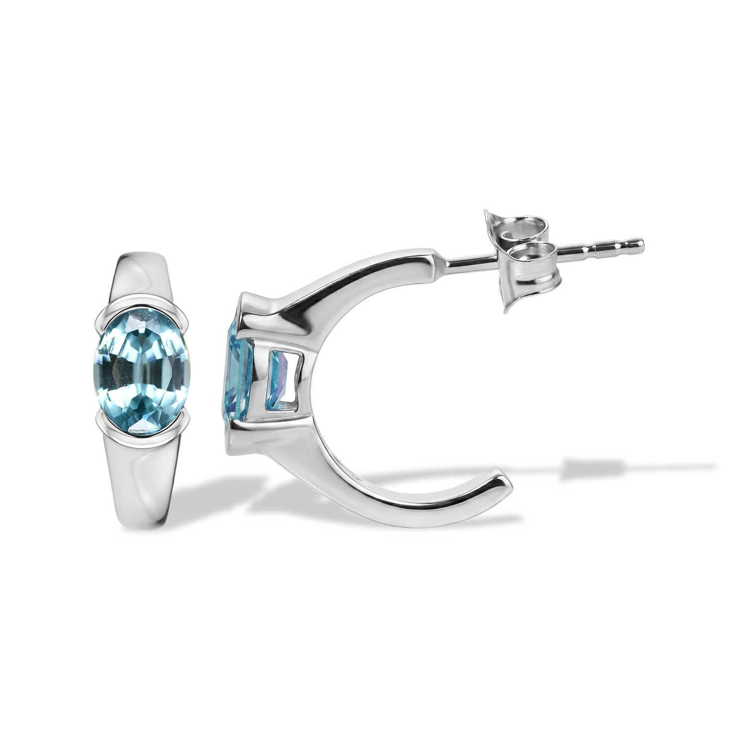 D'Joy AA Blauer Zirkon Ohrringe 925 Silber Rhodiniert ca. 2,38 ct.