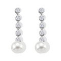 D'Joy Weiße Edison Perle (10-11 mm), Moissanit Ohrringe 925 Silber Rhodiniert