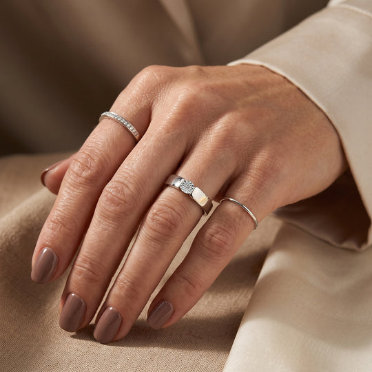 EVER TRUE Weißer Diamant Ring Nickelfreies Messing (Größe 18.00) ca. 0,01 ct