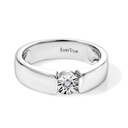 EVER TRUE Weißer Diamant Ring Nickelfreies Messing (Größe 18.00) ca. 0,01 ct