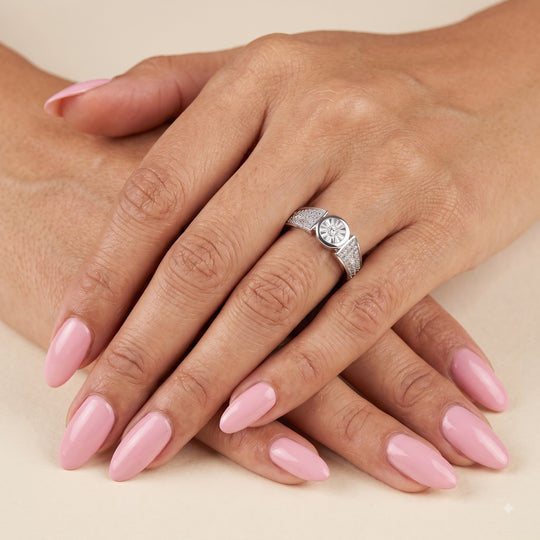 EVER TRUE Weißer Diamant Ring Nickelfreies Messing (Größe 21.00)