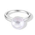 D'Joy Weiße Edison Perle (10-11 mm) Ring 925 Silber Rhodiniert (Größe 17.00)