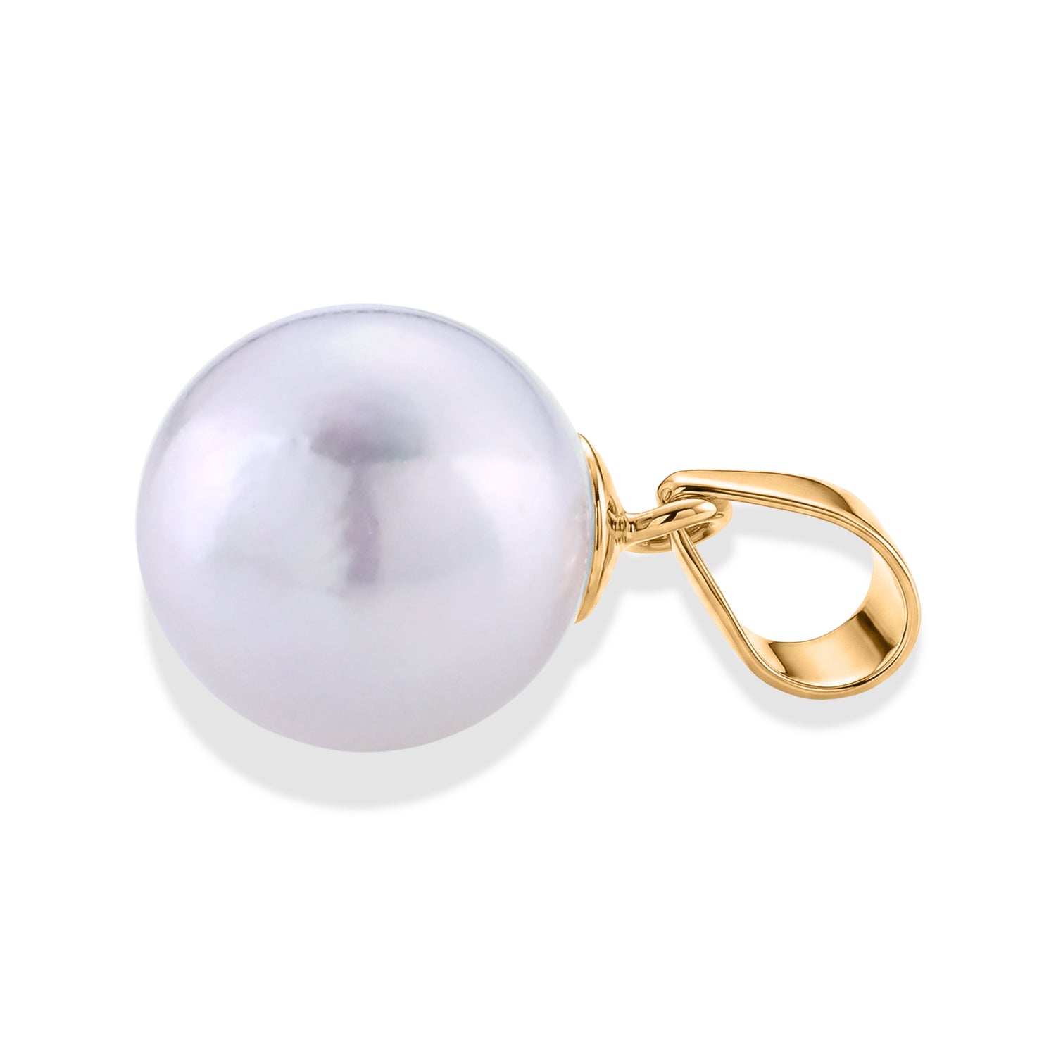 D'Joy weißer Edison Perle (10-11 mm) Solitär Anhänger, 925 Silber vergoldet