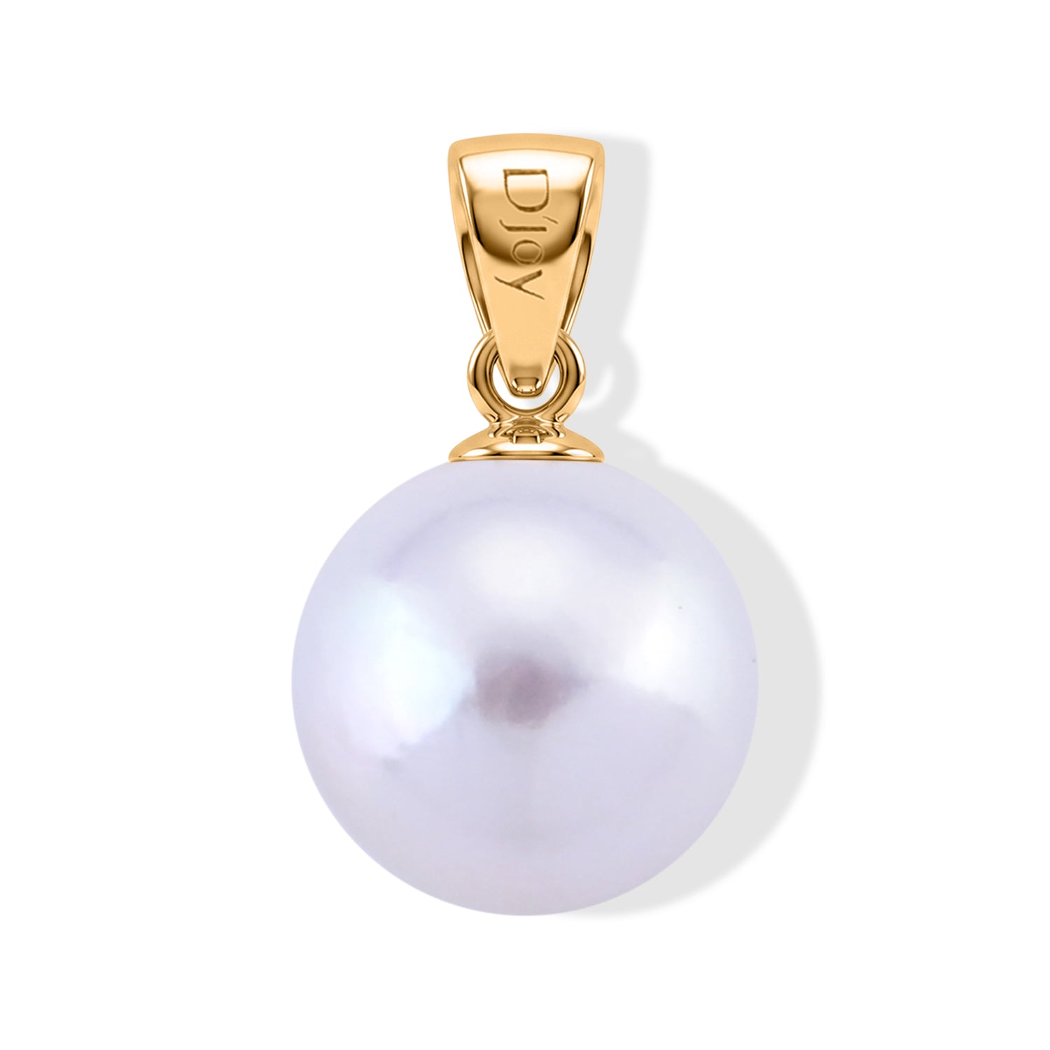 D'Joy weißer Edison Perle (10-11 mm) Solitär Anhänger, 925 Silber vergoldet