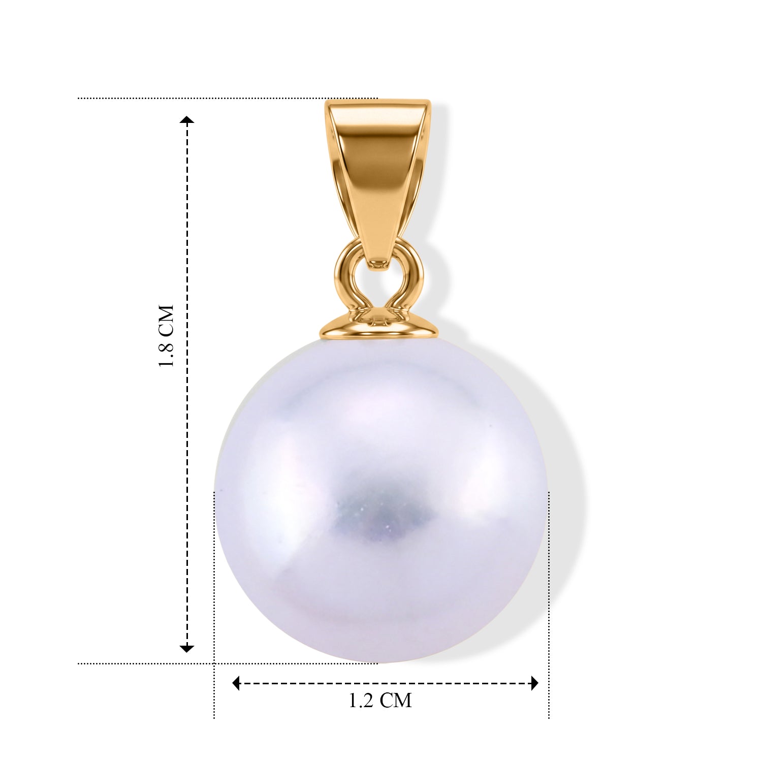 D'Joy weißer Edison Perle (10-11 mm) Solitär Anhänger, 925 Silber vergoldet