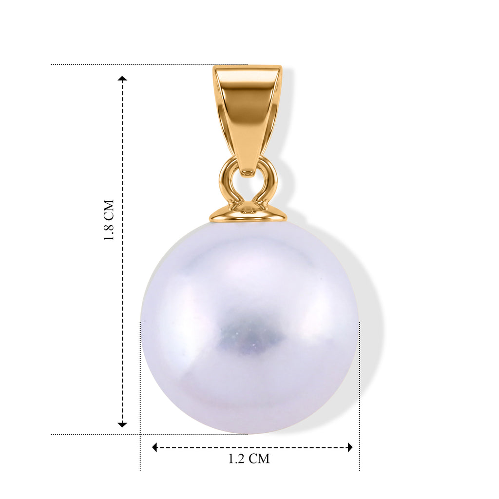 D'Joy Weiße Edison Perle (10-11 mm) Anhänger 925 Silber Vergoldet
