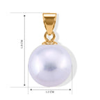 D'Joy Weiße Edison Perle (10-11 mm) Anhänger 925 Silber Vergoldet