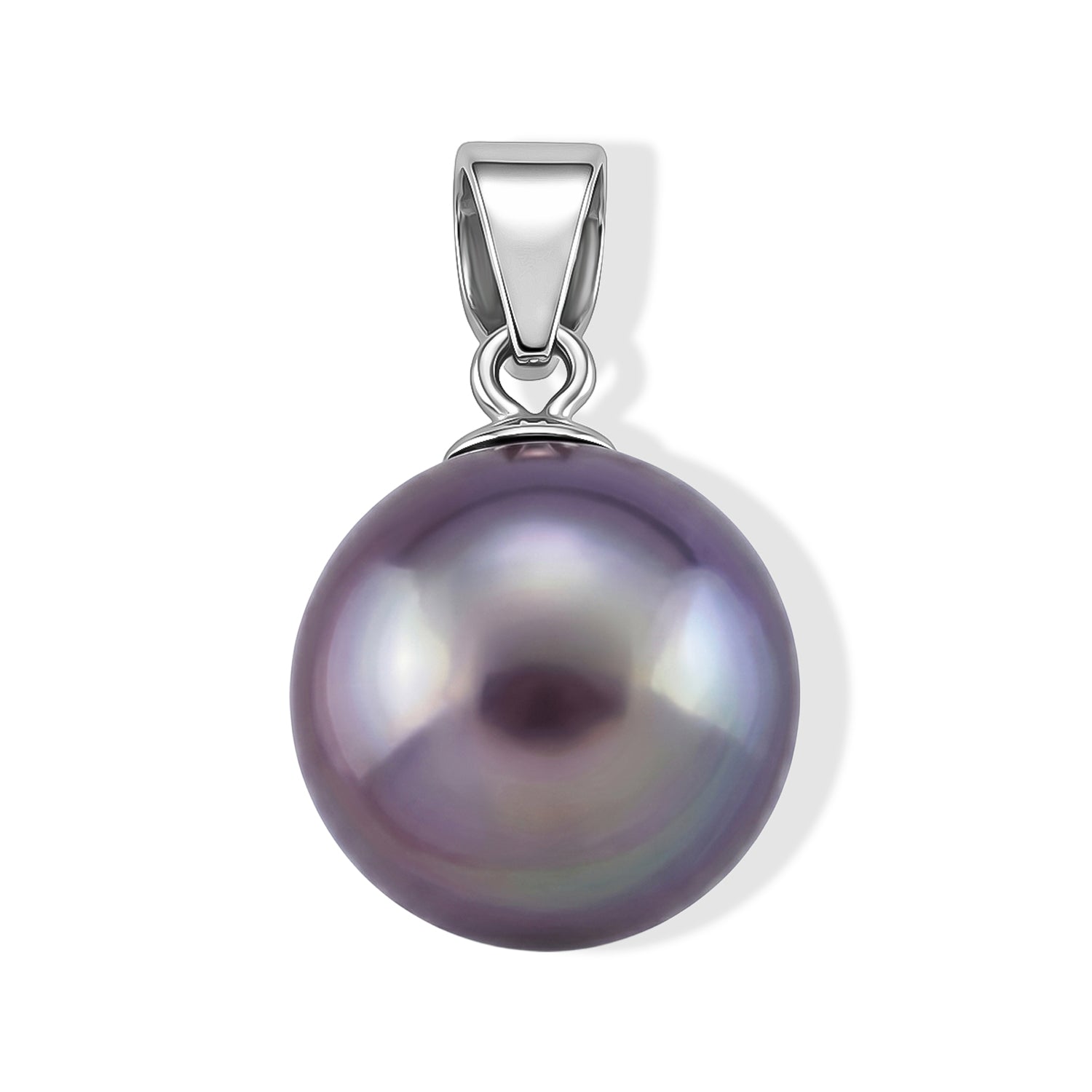 D'Joy Lila Edison Perle (10-11 mm) Solitär Anhänger, 925 Silber rhodiniert