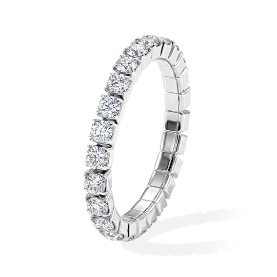 D'Joy Moissanit Ring 925 Silber Rhodiniert (Größe 20.00) ca. 3,60 ct