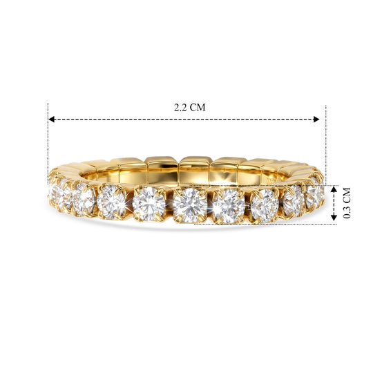 D'Joy Moissanit Ring 925 Silber Vergoldet (Größe 19.00) ca. 3,60 ct