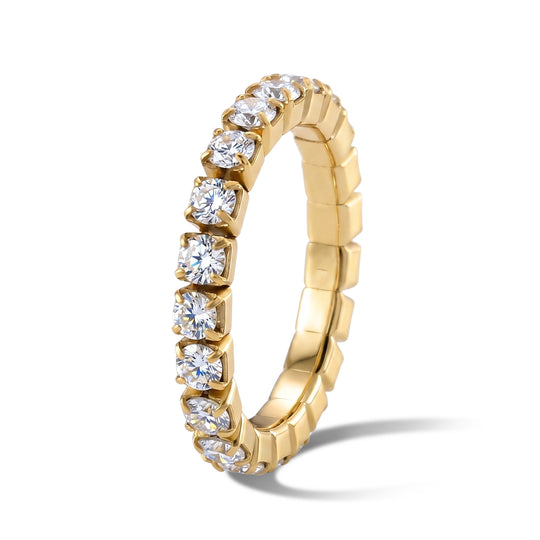 D'Joy Moissanit Ring 925 Silber Vergoldet (Größe 19.00) ca. 3,60 ct