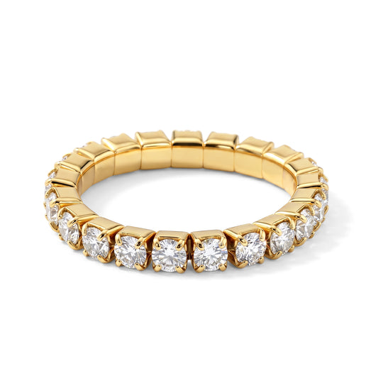D'Joy Moissanit Ring 925 Silber Vergoldet (Größe 19.00) ca. 3,60 ct
