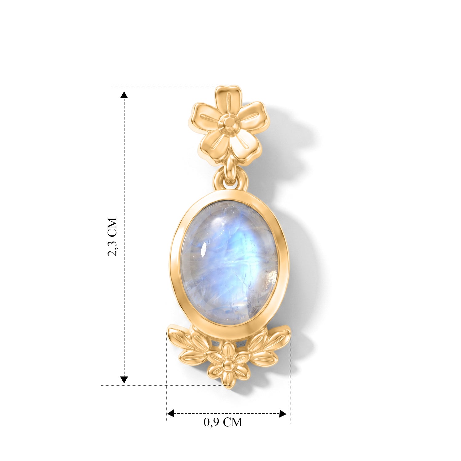 EVER TRUE Regenbogen Mondstein Ohrringe 950 Kupfer ca. 3,98 ct.